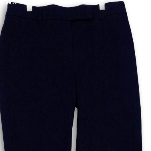 TALBOTS HIGH WAIST STRAIGHT LEG FLAT FRONT STRETCH PANTS NAVY BLUE 2-EUC - Picture 3 of 8